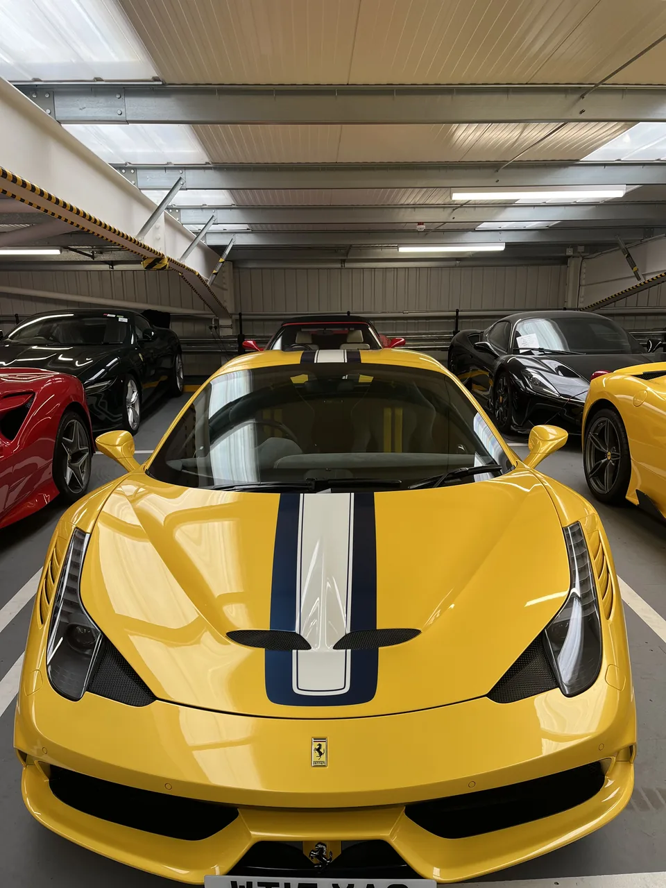 Yellow Ferrari after careful exterior detailing