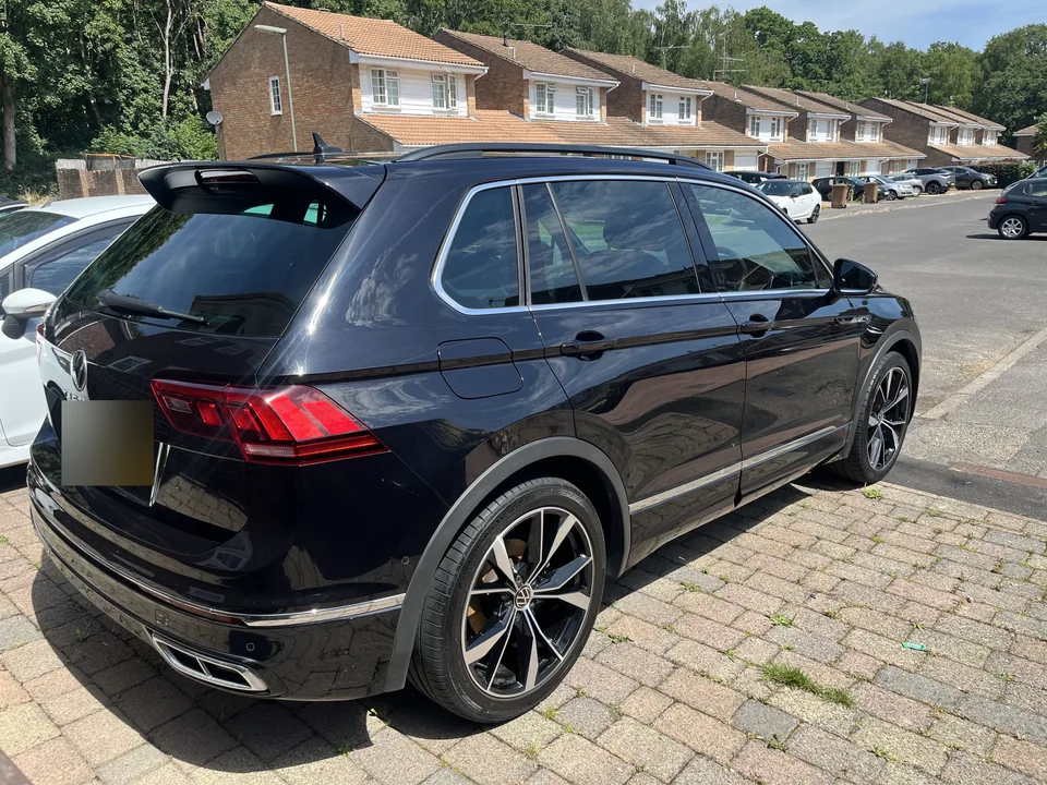 Black Volkswagen Tiguan parked outside following valeting
